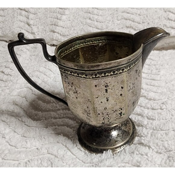 Vintage W.M. MOUNTS Homan Plate on Nickel Silver ART DECO Creamer GuC - Picture 4 of 6